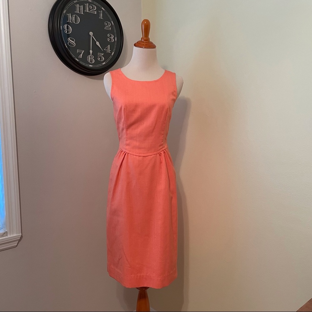 Homemade Vintage 60’s Coral Pencil Dress XS